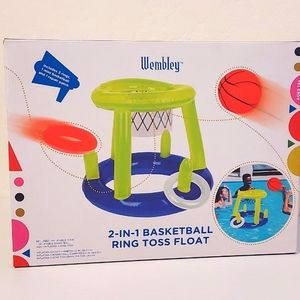 Inflatable 2 in 1 Basketball Ring Toss Water Float